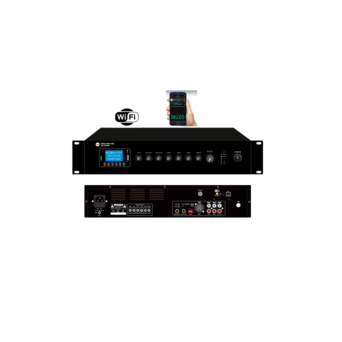 Bộ trộn kèm công suất tích hợp WiFi CMX EA-120AW